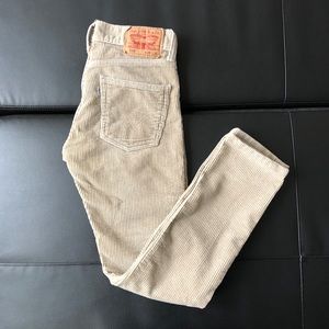 Levi's 510 Skinny Tan Beige Corduroy Pants Jeans